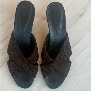 Donald J. Pliner Women's Black and Brown Leopard Mules